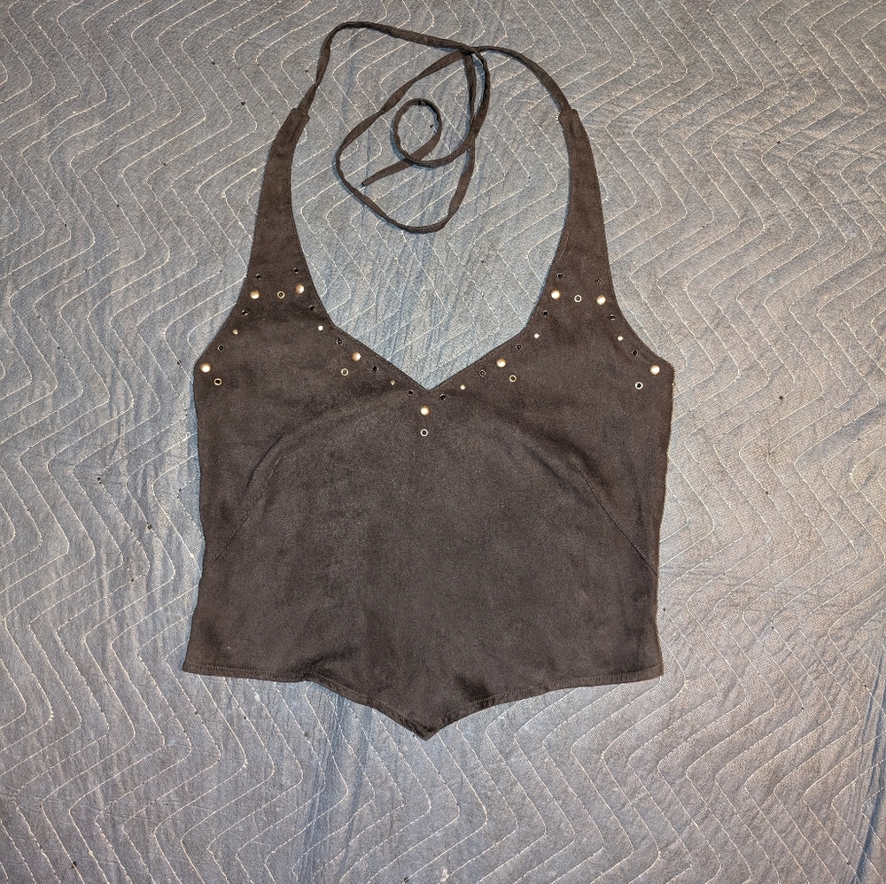 Harley-Davidson Faux Suede Halter Top Size Medium